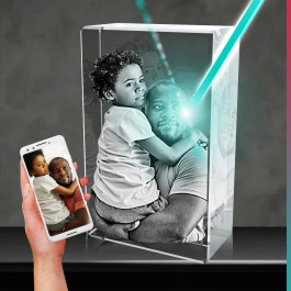Grand rectangle 3D en cristal