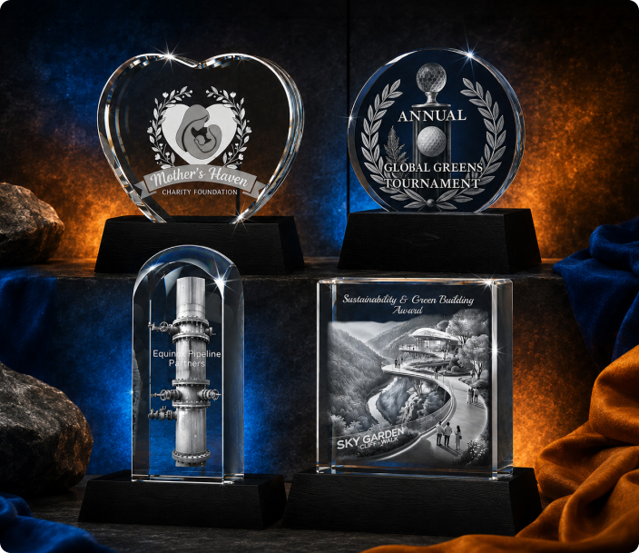 Trophées en cristal personnalisés pour chaque occasion d'entreprise