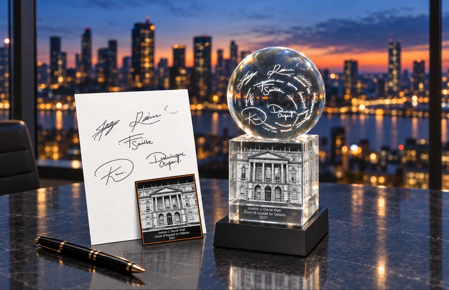 Un cristal JetCut3D découpé sur mesure à côté du dessin dont il est issu
