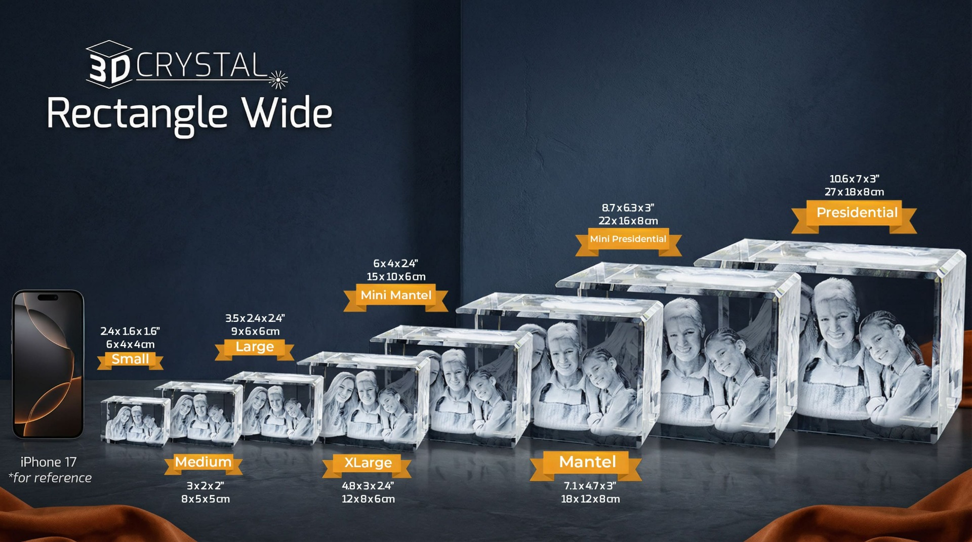 3d Crystal Rectangle Wide Chart