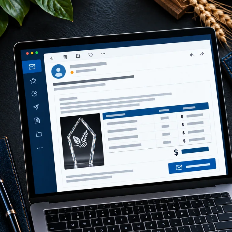 Devis pour le trophée reçu par e-mail